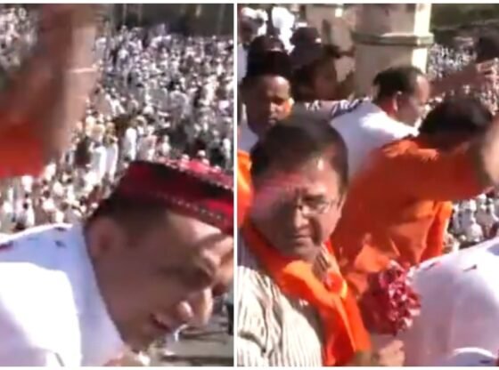 वॉच: जयपुर में ईद का जश्न मनाने वाले मुसलमानों पर हिंदू शॉवर फूल