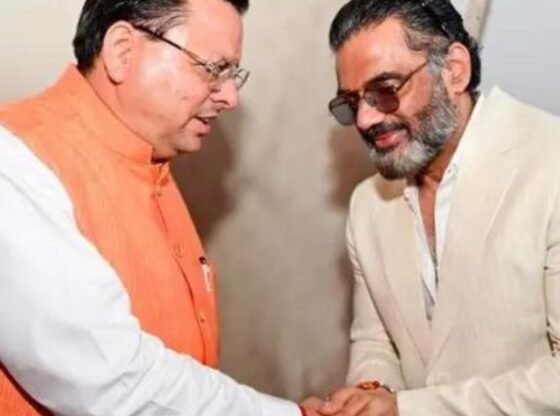 Suniel Shetty से उत्तराखंड सीएम पुष्कर सिंह धम्मी में देहरादुन से मिलता है | भारत समाचार