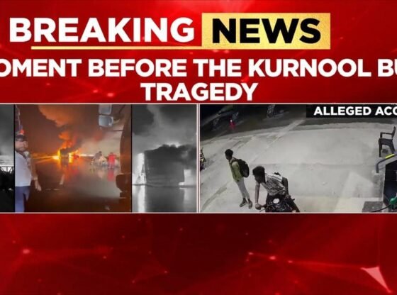 कुरनूल बस में आग: बाइक सवार को टक्कर मारने से 20 लोगों की मौत; सीसीटीवी में उसकी लापरवाही से गाड़ी चलाते हुए दिखाया गया है