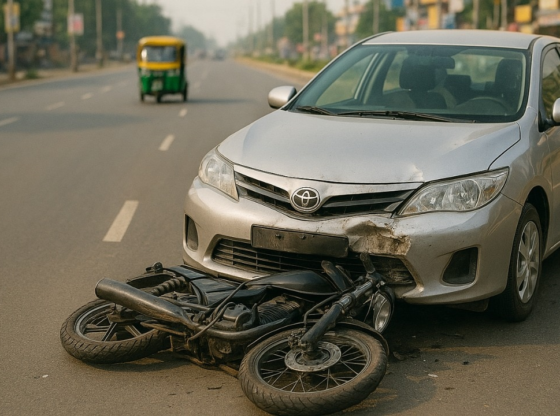मध्य प्रदेश में कार ने बाइक को टक्कर मारी, महिला और बेटे की मौत; पति गंभीर